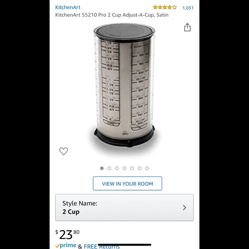New KitchenArt Adjust-A-Cup measuring cup